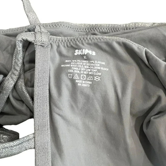 Skims Gray Metallic Strappy Back Crop Cami XL - Picture 4 of 4